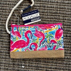 Pink Flamingo Wristlet